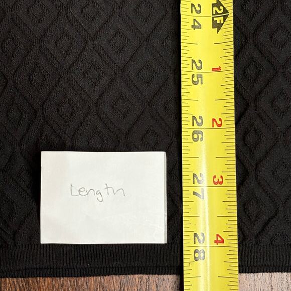 High Sport Black Leo Diamond Jacquard Bodycon Stretch Cotton Midi Skirt - Picture 6 of 7